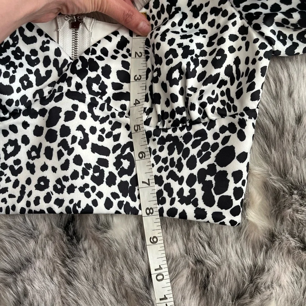 House of CB Lou Dalmation Print Puff Sleeve Crop Top Black & White Size XS/2-4 - Picture 8 of 8